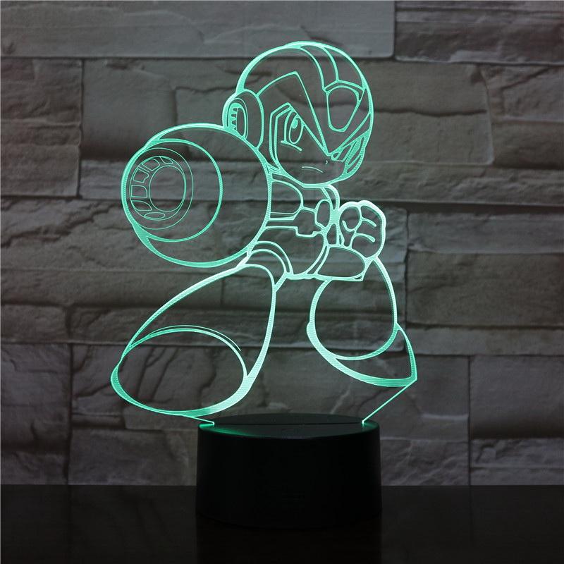 Game Rockman Boy Child Holiday 3D Illusion Lamp Night Light