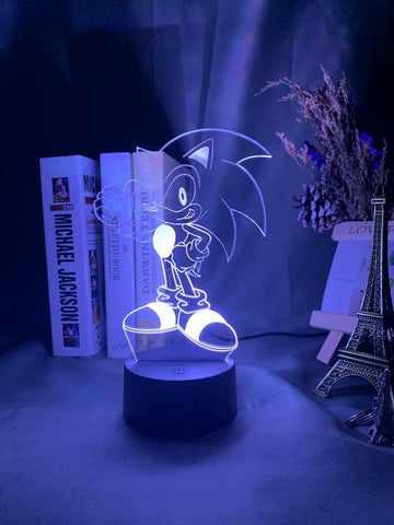Image of Game Sonic The Hedgehog Figure 3D Illusion Lamp Night Light 649