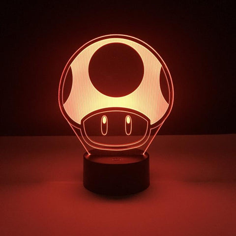 Image of Game Super Mario 1 Up Mushroom 3D Illusion Lamp Night Light