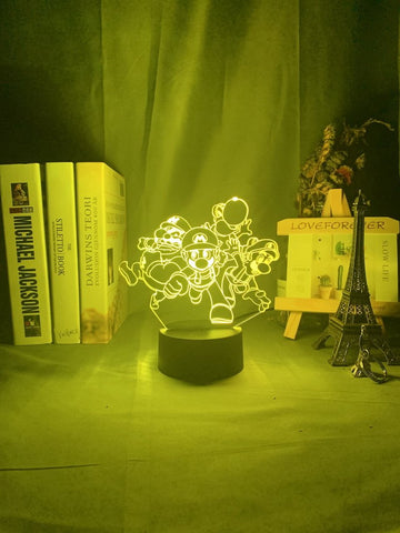 Image of Game Super Mario Bros and Yoshi 3D Illusion Lamp Night Light