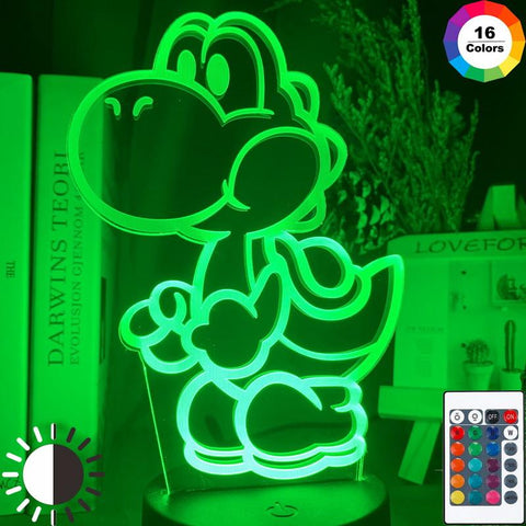 Image of Game Super Mario Yoshi Figure 3D Illusion Lamp Night Light