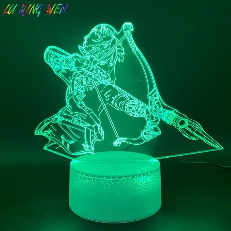 Game The Legend of Zelda Link Figure 01 3D Illusion Lamp Night Light