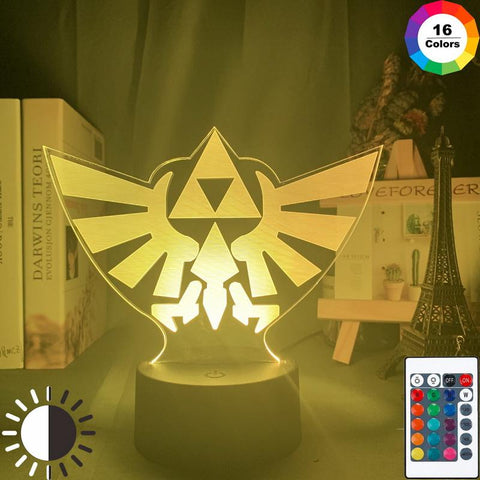Image of Game The Legend of Zelda Triforce Study Room 3D Illusion Lamp Night Light