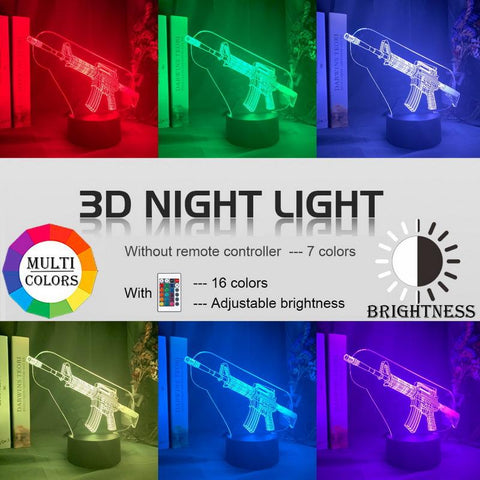 Image of Game Weapon M4 3D Illusion Lamp Night Light