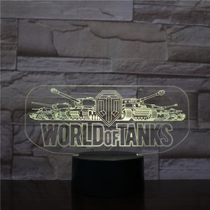 Game World of Tanks 3D Illusion Lamp Night Light