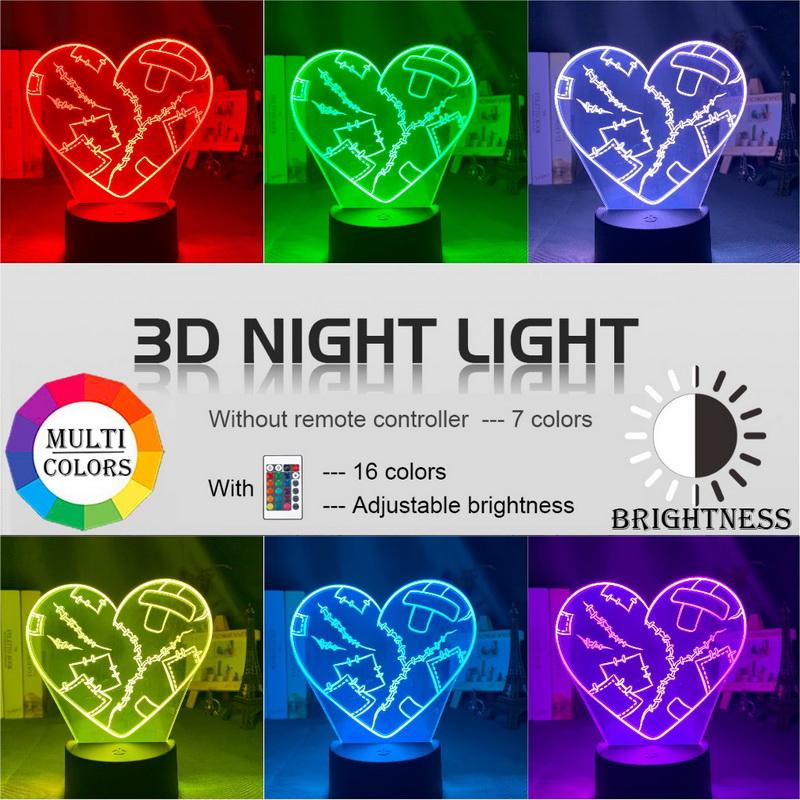Girls Heart Broken 3D Illusion Lamp Night Light