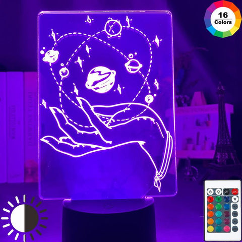 Image of Girls Planet In Hand 3D Illusion Lamp Night Light