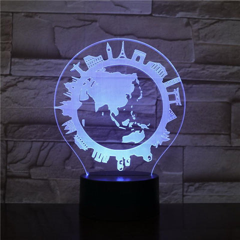 Image of Global Village 3D Illusion Lamp Night Light