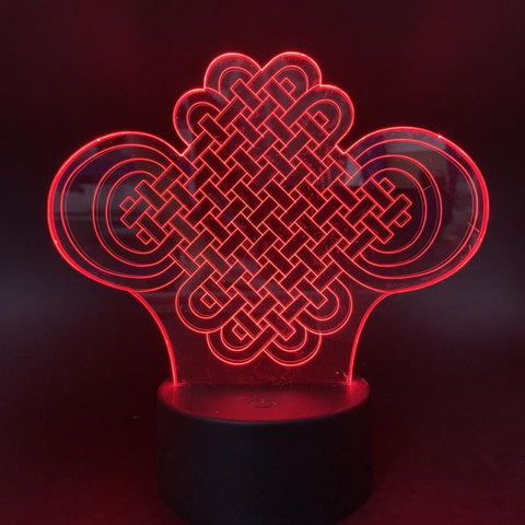 Image of Good Luck Chinese Knot 3D Illusion Lamp Night Light