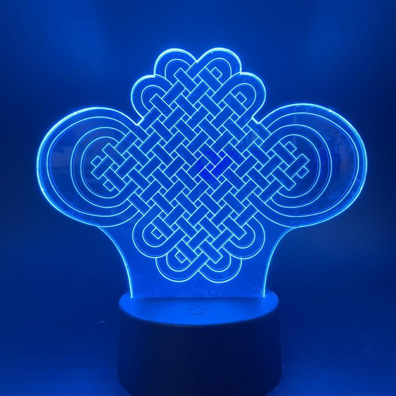 Good Luck Chinese Knot 3D Illusion Lamp Night Light