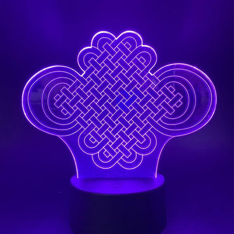 Image of Good Luck Chinese Knot 3D Illusion Lamp Night Light