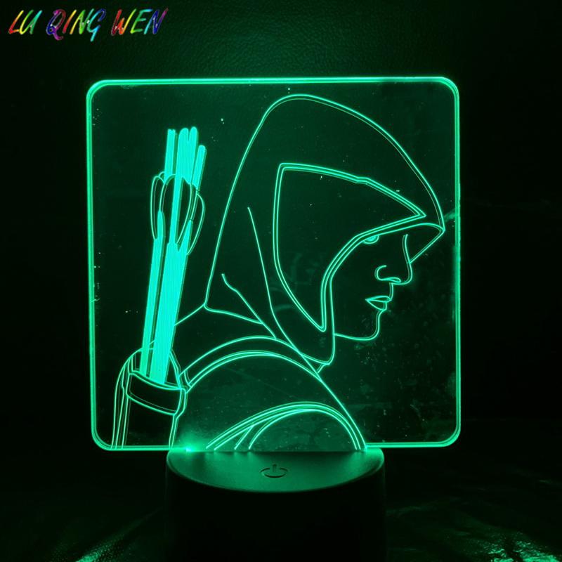Green Arrow Figure 3D Illusion Lamp Night Light