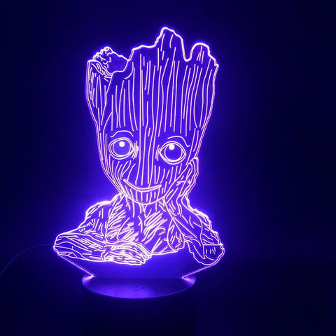 Image of Guardians of The Galaxy Groot Prize 3D Illusion Lamp Night Light