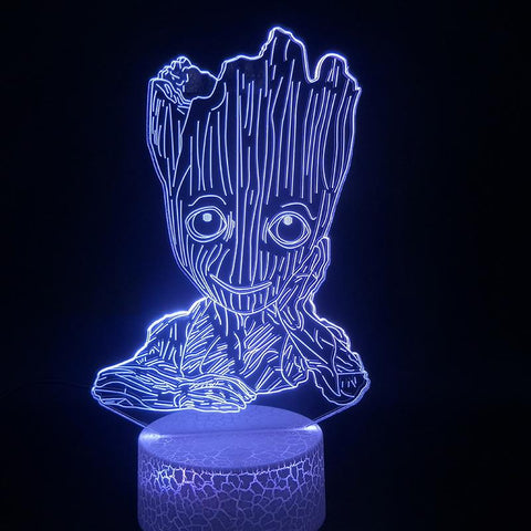 Image of Guardians of The Galaxy Groot Prize 3D Illusion Lamp Night Light