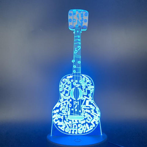 Image of Guitar 3D Illusion Lamp Night Light