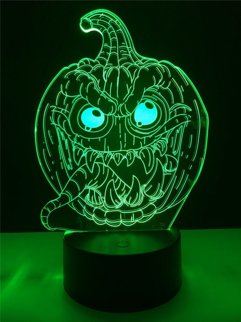 Halloween Scared Pumpkin 3D Illusion Lamp Night Light