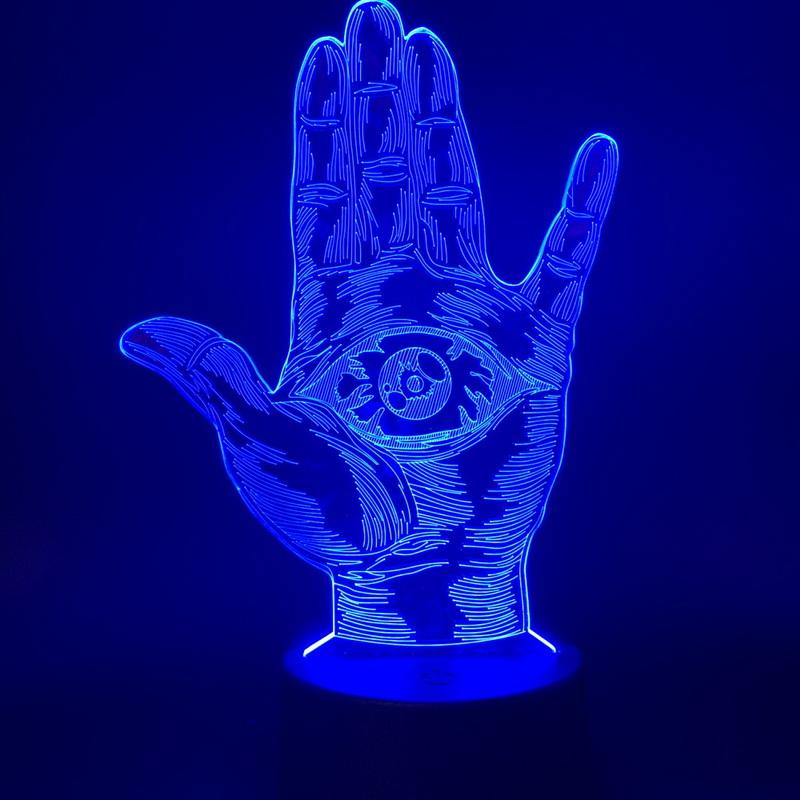 Hamsa Eye of Providence 3D Illusion Lamp Night Light