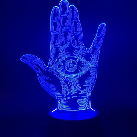 Image of Hamsa Eye of Providence 3D Illusion Lamp Night Light