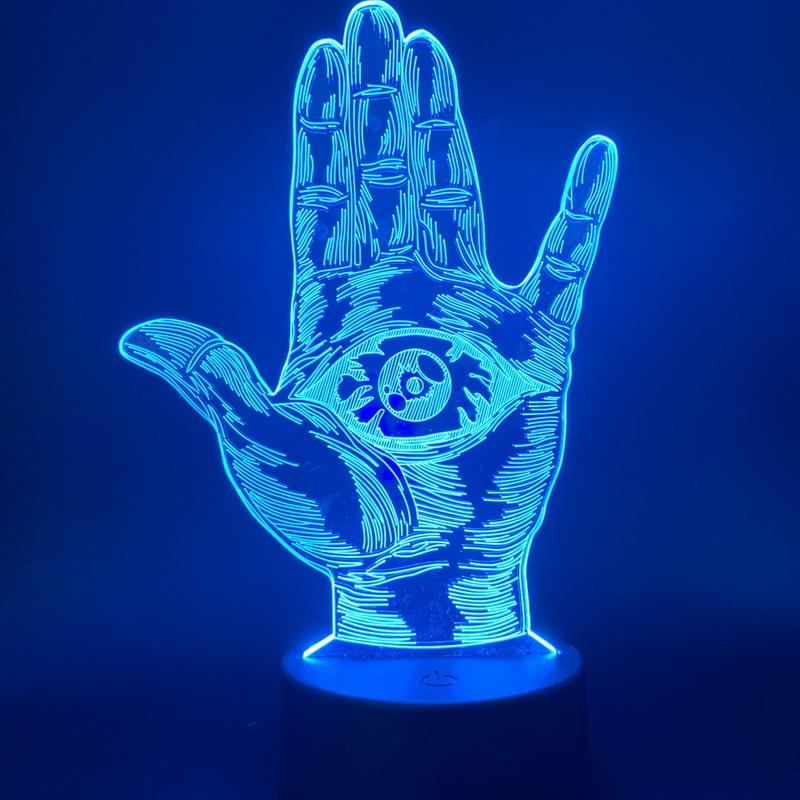 Hamsa Eye of Providence 3D Illusion Lamp Night Light