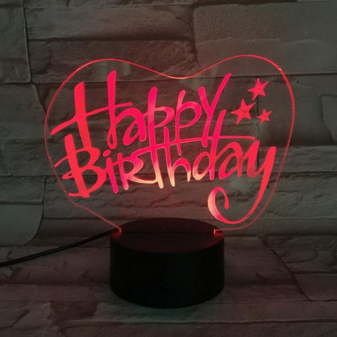 Image of Happy Birthday 3D Illusion Lamp Night Light
