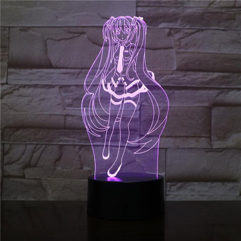 Image of Hatsune Miku Figure 3D Illusion Lamp Night Light