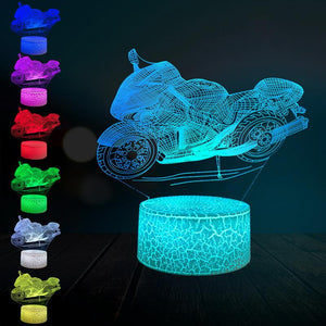 Heavy locomotive Motorcycle 3D Illusion Lamp Night Light