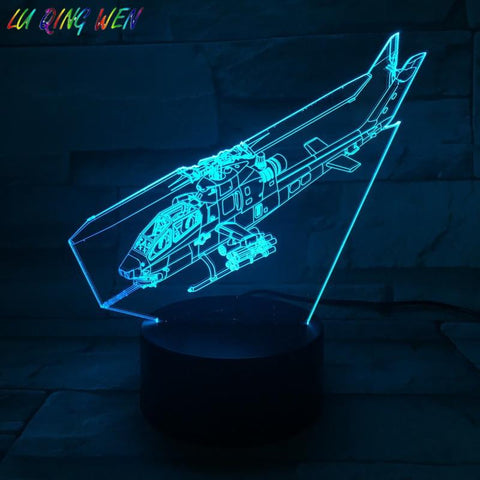 Image of Helicopter Bell 3D Illusion Lamp Night Light