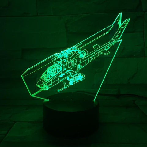 Image of Helicopter Bell 3D Illusion Lamp Night Light
