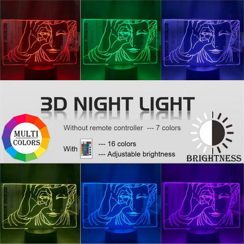 Image of Hisoka Face 3D Illusion Lamp Night Light