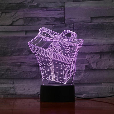 Image of Holiday Box 3D Illusion Lamp Night Light