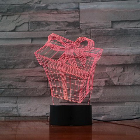 Image of Holiday Box 3D Illusion Lamp Night Light