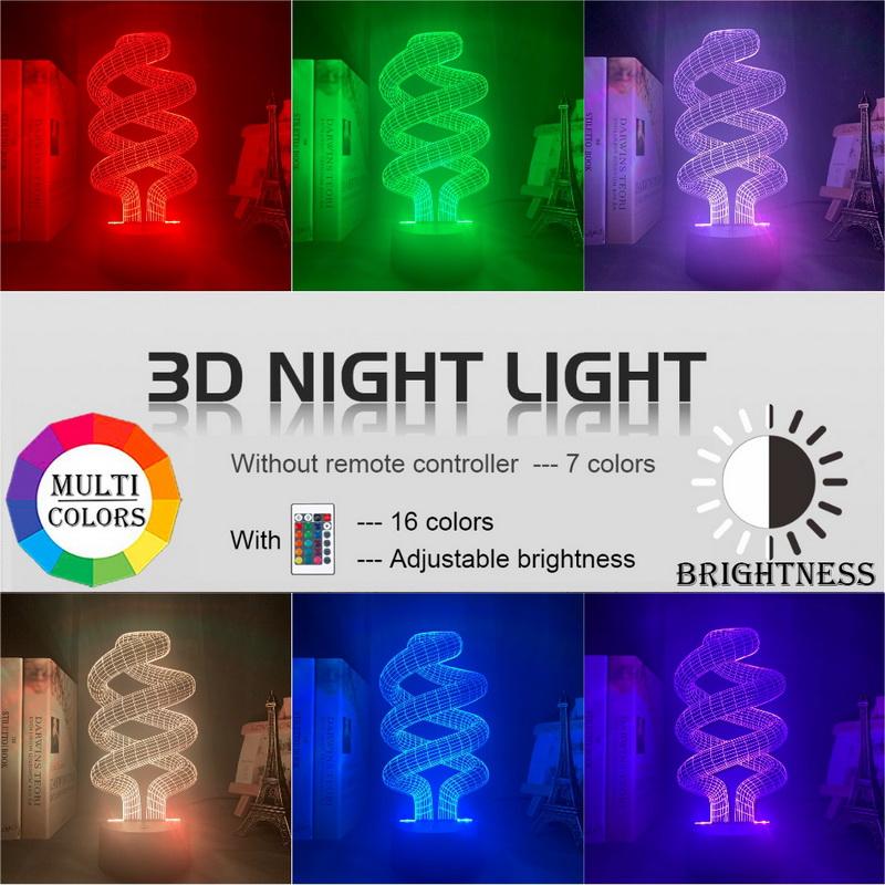 Hologram screw 3D Illusion Lamp Night Light 05