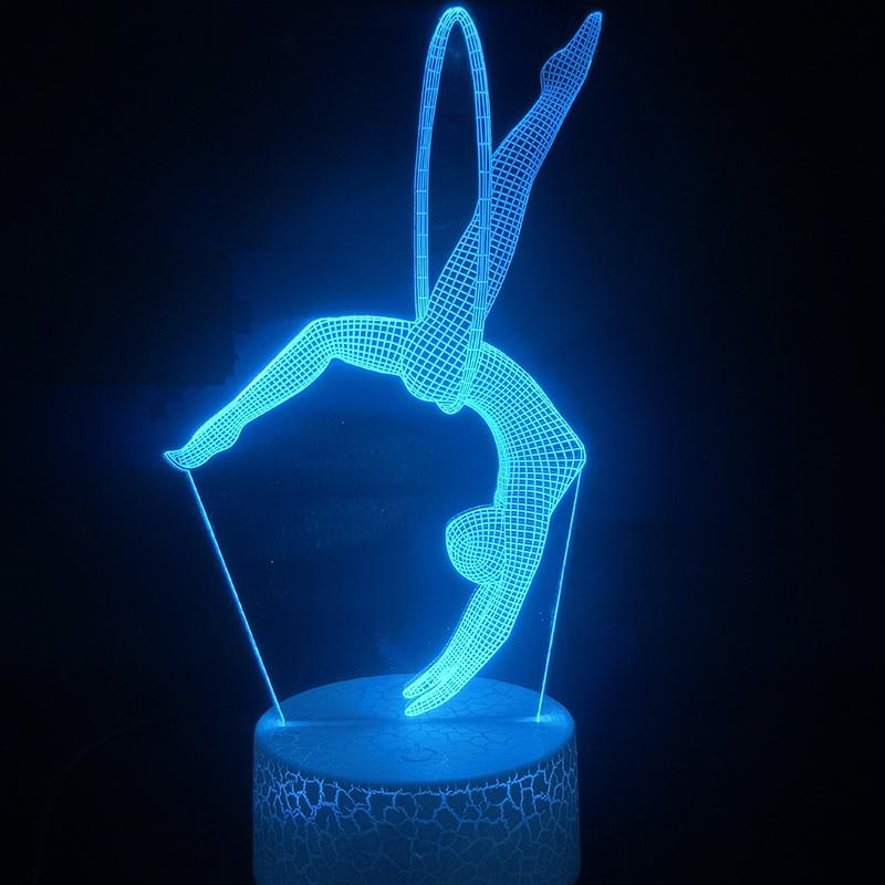 Hoop Exercise Rhythmic Gymnastics 3D Illusion Lamp Night Light