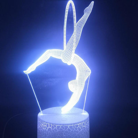 Image of Hoop Exercise Rhythmic Gymnastics 3D Illusion Lamp Night Light