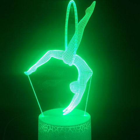 Image of Hoop Exercise Rhythmic Gymnastics 3D Illusion Lamp Night Light