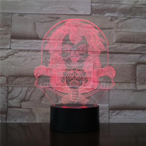 Image of Horror Doll Pretty 3D Illusion Lamp Night Light
