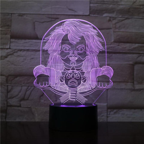 Image of Horror Doll Pretty 3D Illusion Lamp Night Light