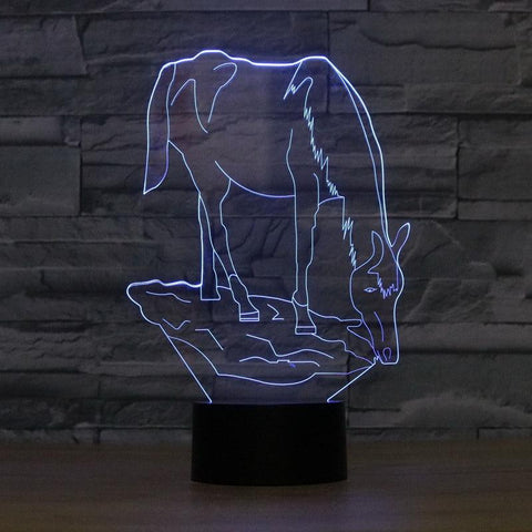 Image of Horse Dimming 3D Illusion Lamp Night Light