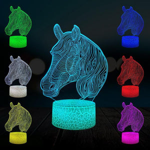 Horse Head 3D Illusion Lamp Night Light