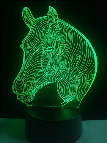 Image of Horse Head 3D Illusion Lamp Night Light