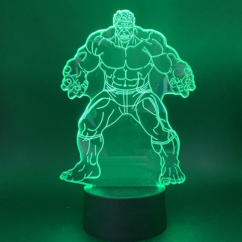 Image of Hulk Marvel movie 3D Illusion Lamp Night Light