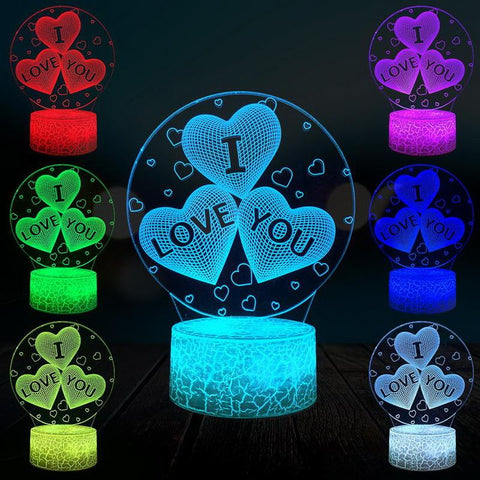 Image of I Love You Table 3D Illusion Lamp Night Light