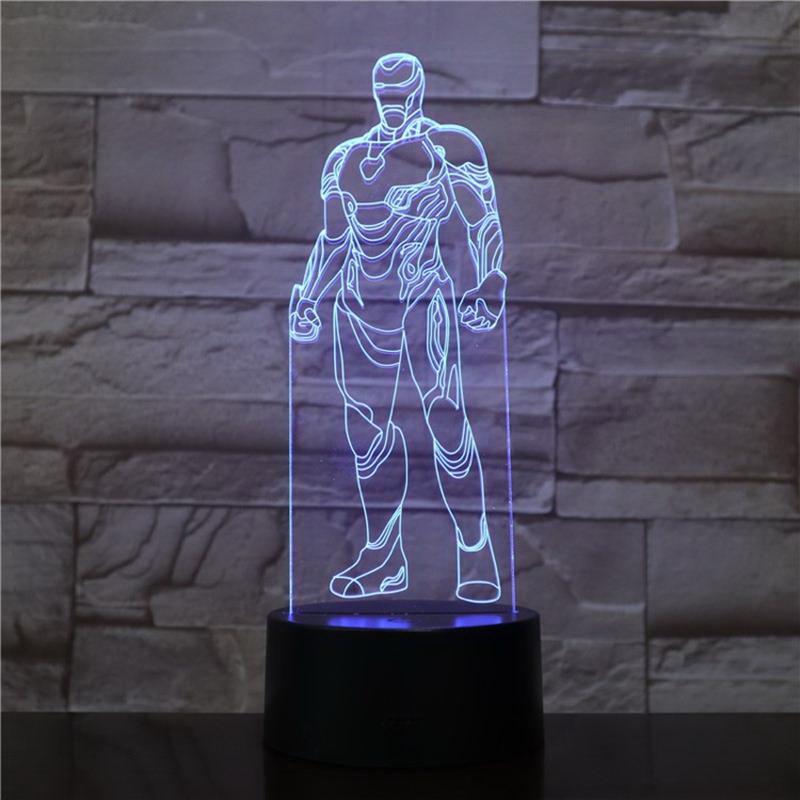 Iron Man Action Figure 3D Illusion Lamp Night Light