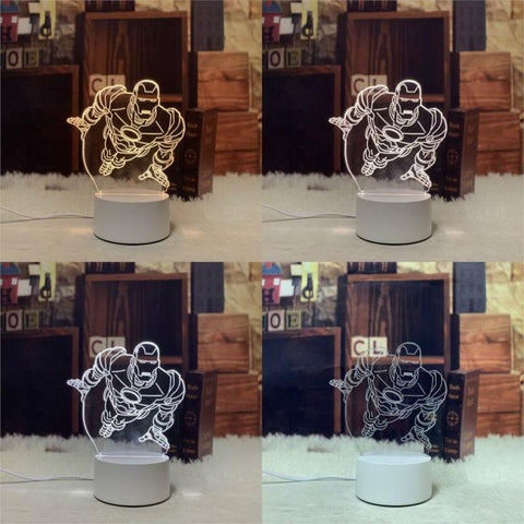 Image of Iron Man Figure 3D Illusion Lamp Night Light