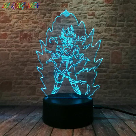 Image of Japanese Anime Dragon Ball Child Kids 3D Illusion Lamp Night Light