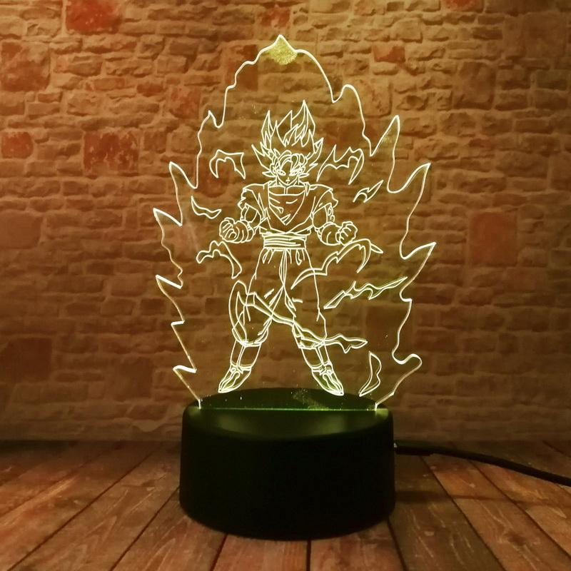 Japanese Anime Dragon Ball Child Kids 3D Illusion Lamp Night Light