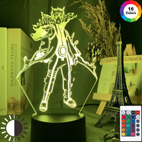 Image of Japanese Anime Naruto Kurama Figure 3D Illusion Lamp Night Light
