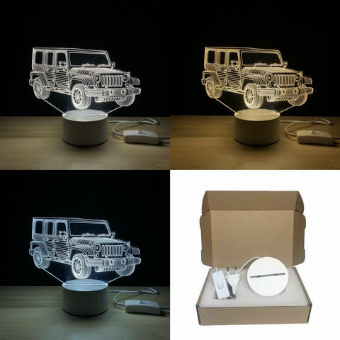 Image of Jeep Car Style 3D Illusion Lamp Night Light