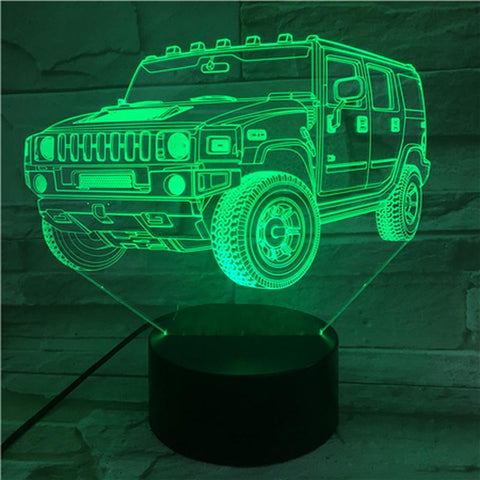 Image of Jeep Off-road Vehicle Bright Base 3D Illusion Lamp Night Light