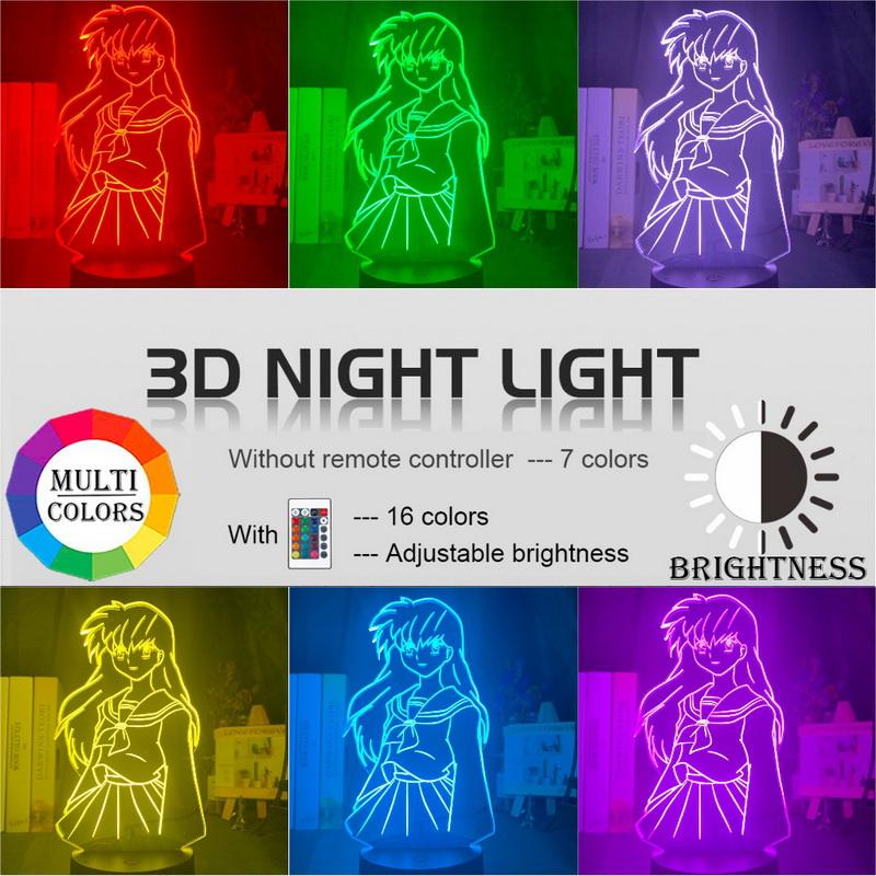 Kagome Higurashi Figure 3D Illusion Lamp Night Light